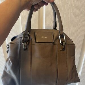 Chloe Taupe Leather Satchel